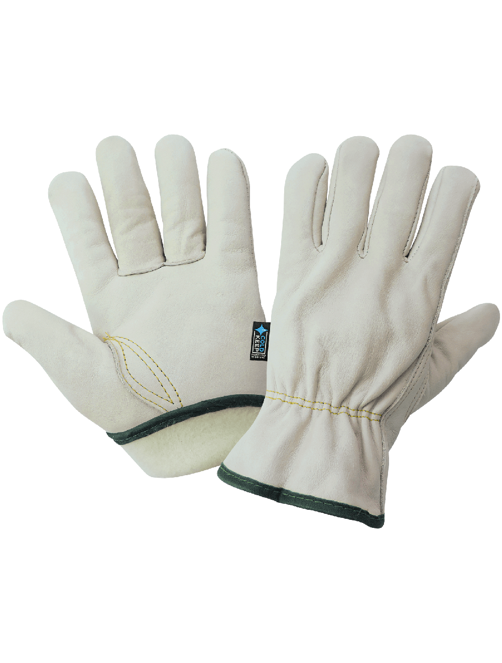 Retail-Tagged Driver Style Cowhide Leather Gloves with Cold Keep® - 3200CTH - Drivers Gloves - red