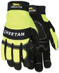 Cheetah MT Hi-Vis Lime Mechanics Gloves, Synthetic Leather Palm, Vented, Adjustable Closure