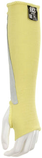 CutPro Kevlar Cut-Resistant Sleeve, Double Ply, Thumb Slot, Cowhide Leather Pad, 14
