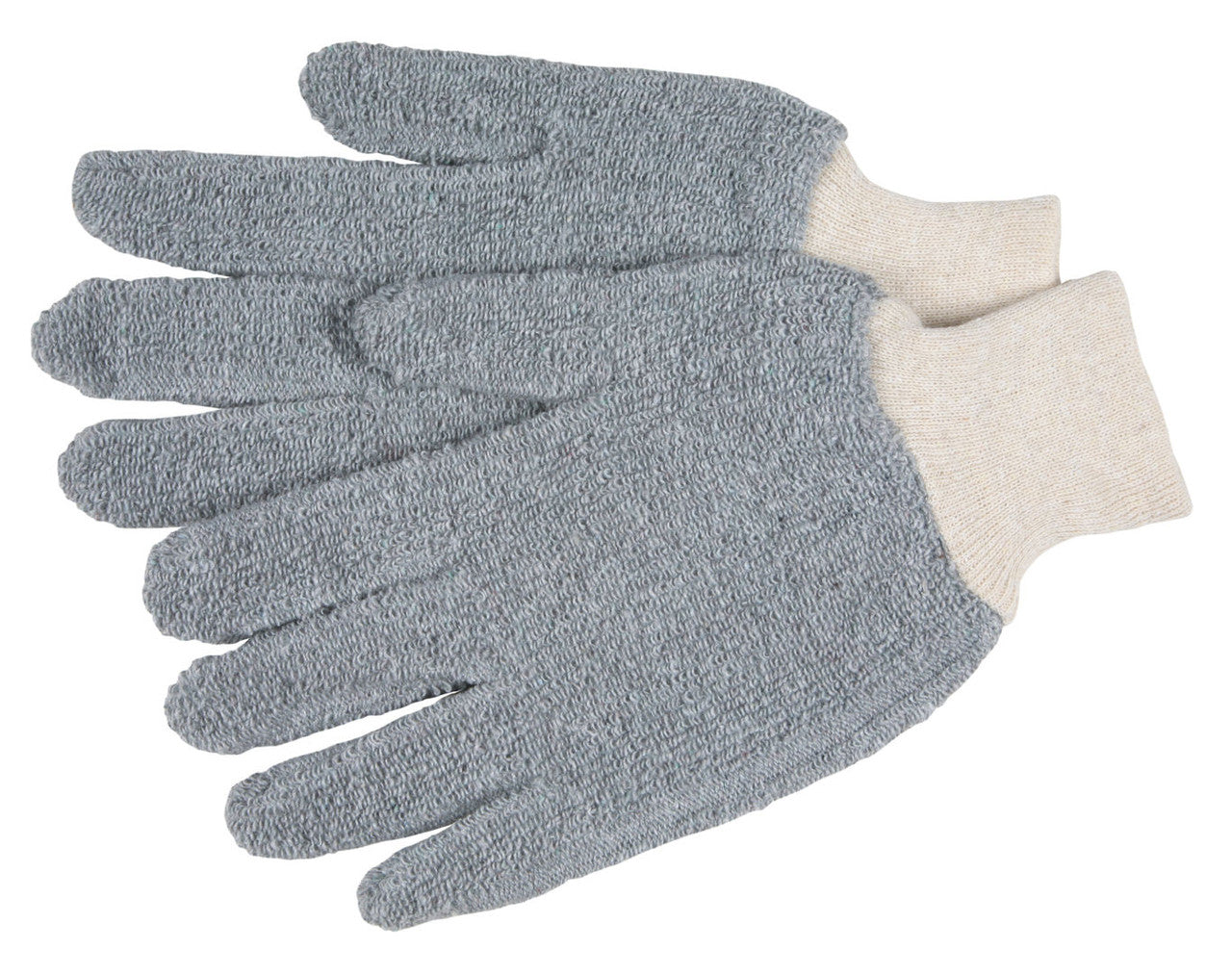 Terrycloth Work Gloves, 18 oz, Seamless Loop-Out, Knit Wrist