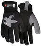 HyperFit Mechanics Gloves, Synthetic Leather Palm, Slip-On Cuff, Reflective