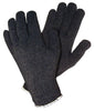String Knit Work Gloves, 7 Gauge, Cotton/Polyester, Hemmed Cuff, Black