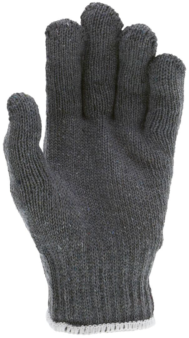 Heavy-Weight String Knit Work Gloves, 7 Gauge, Cotton/Polyester Blend, Gray