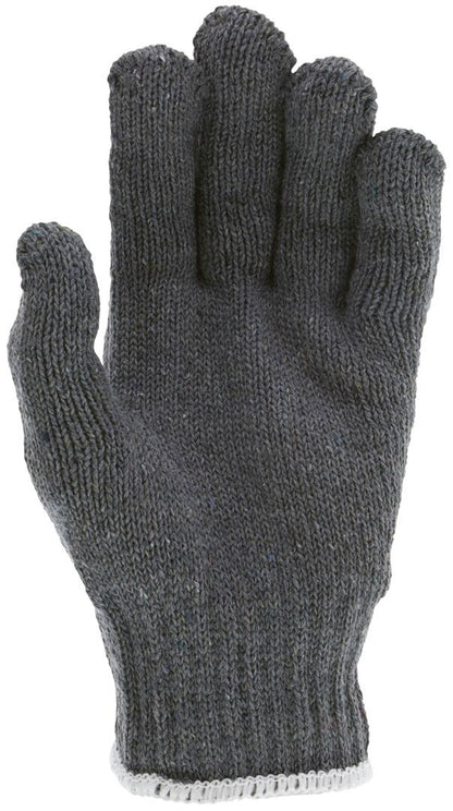 Heavy-Weight String Knit Work Gloves, 7 Gauge, Cotton/Polyester Blend, Gray