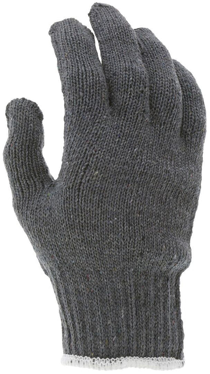 String Knit Work Gloves, Heavy Weight, 7-Gauge, Cotton/Polyester Blend, Hemmed Cuff