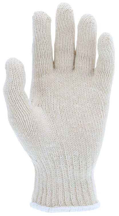 String Knit Work Gloves, 7 Gauge, 100% Cotton, Hemmed Cuff