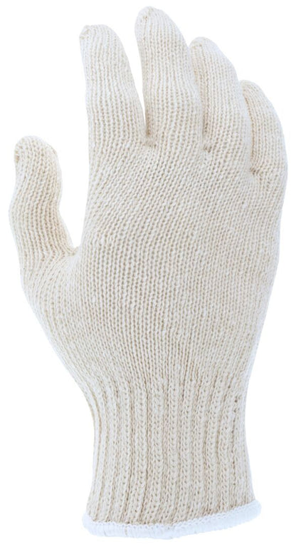 String Knit Work Gloves, 7 Gauge, 100% Cotton, Hemmed Cuff