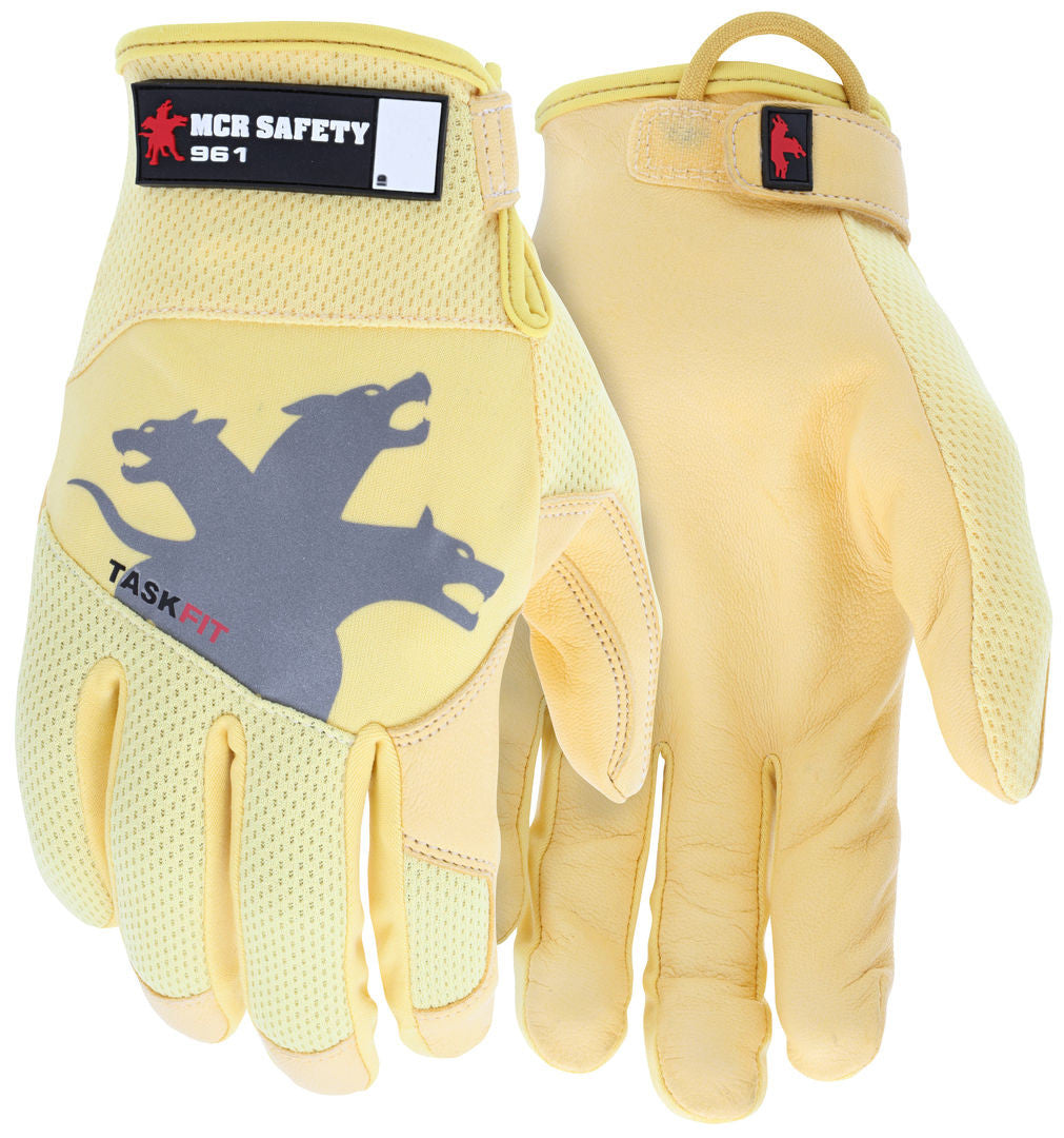 Mechanic Gloves, Gold Goat Grain Leather Palm, TaskFit Design, Touchscreen