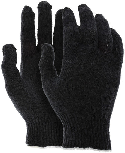 String Knit Work Gloves, 10 Gauge, Cotton/Polyester, Knit Wrist