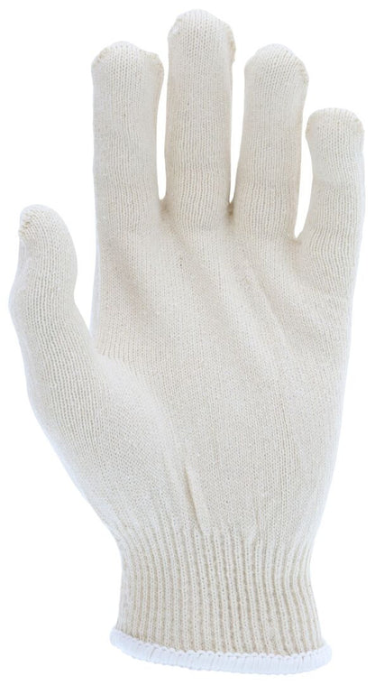 String Knit Work Gloves, 13 Gauge, 100% Cotton, Knit Wrist
