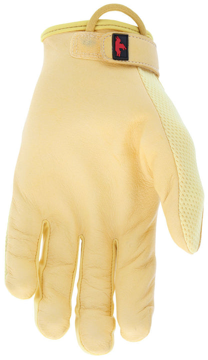 Mechanic Gloves, Gold Goat Grain Leather Palm, TaskFit Design, Touchscreen