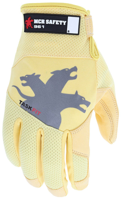 Mechanic Gloves, Gold Goat Grain Leather Palm, TaskFit Design, Touchscreen
