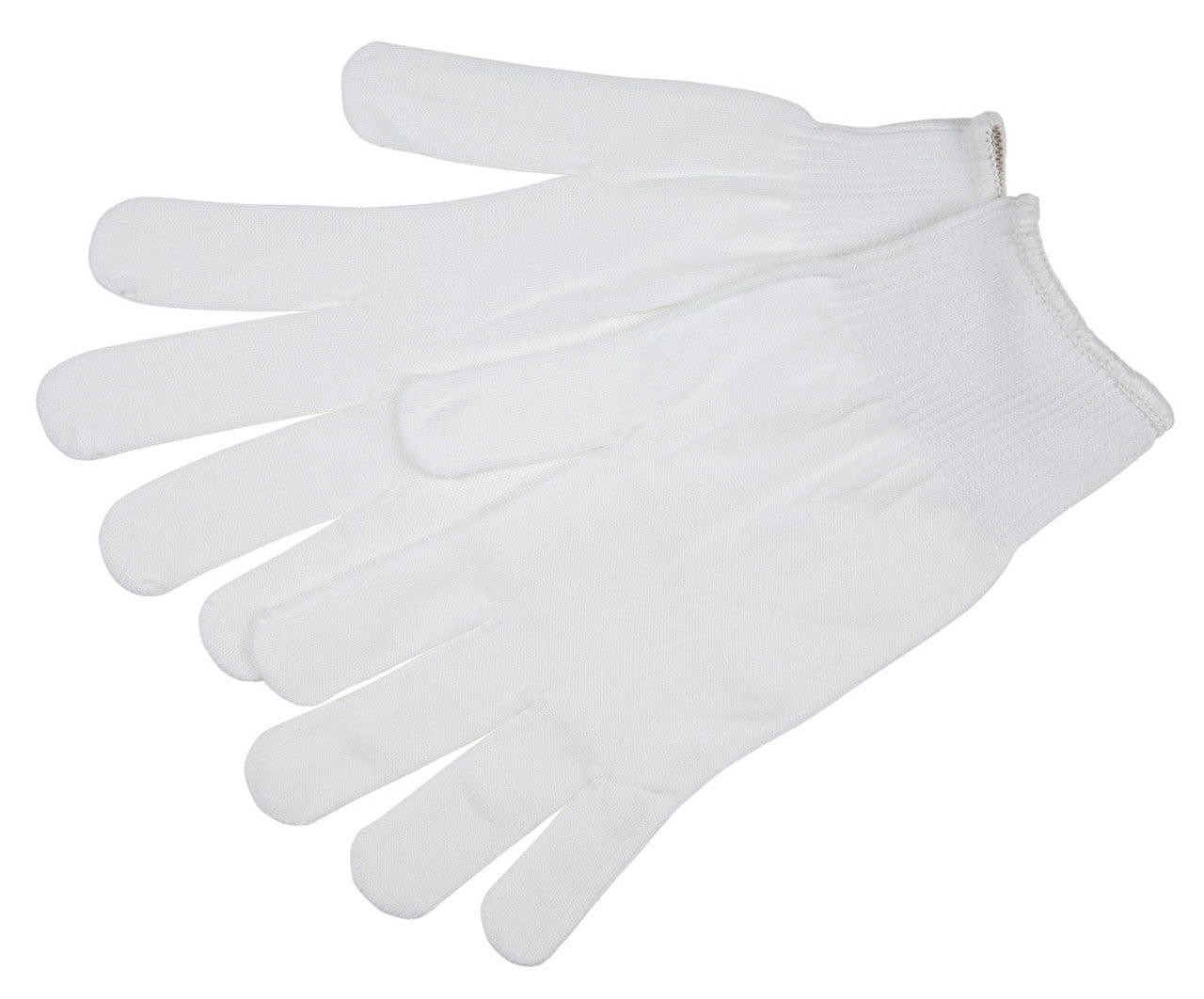 String Knit Work Gloves, 13 Gauge, 100% Nylon, Hemmed Cuff