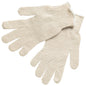 String Knit Work Gloves, Cotton/Polyester Blend, 7 Gauge, Hemmed Cuff