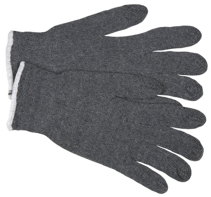 String Knit Work Gloves, Cotton/Polyester, 7 Gauge, Hemmed Cuff