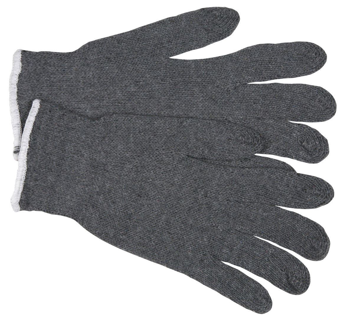 String Knit Work Gloves, 7-Gauge, Cotton/Polyester Blend, Knit Wrist