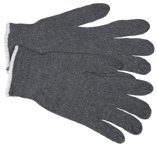 String Knit Work Gloves, 7-Gauge, Cotton/Polyester Blend, Knit Wrist