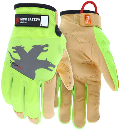 Mechanics Gloves, TaskFit Design, Goatskin Leather Palm, D3O Padded