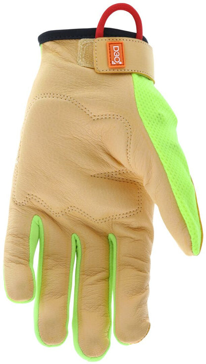 Mechanics Gloves, TaskFit Design, Goatskin Leather Palm, D3O Padded