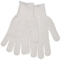 String Knit Work Gloves, Cotton Polyester Blend, Single-Sided White PVC Dot Grip