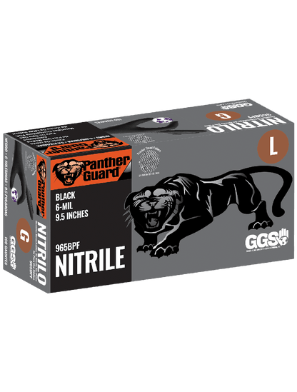 Panther-Guard® - 965BPF - Disposable Gloves - nitrile coating - black