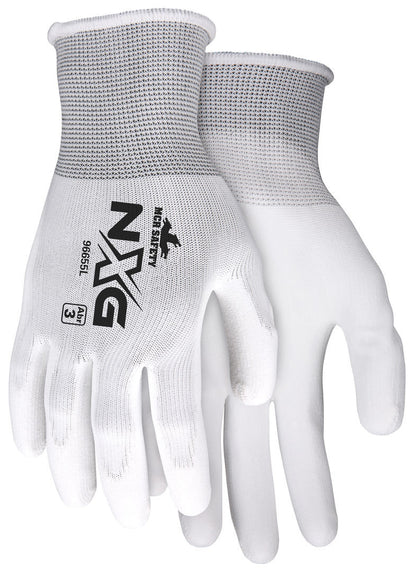 NXG Work Gloves, 13 Gauge Polyester Shell, Polyurethane Palm Coating