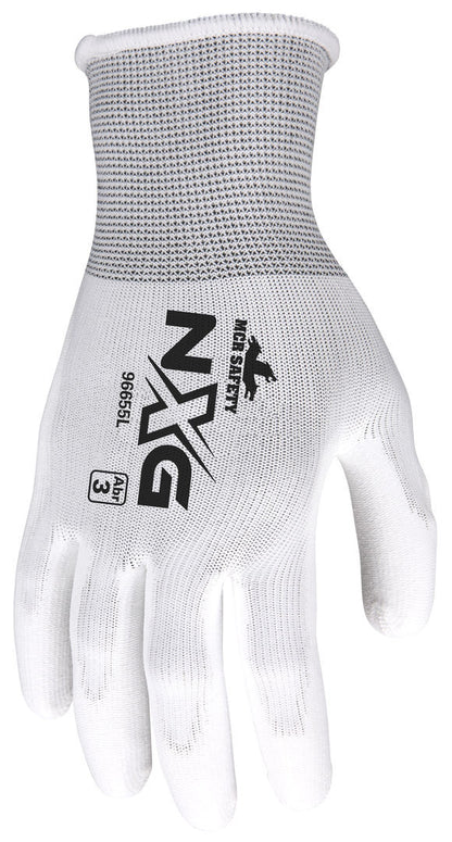 NXG Work Gloves, 13 Gauge Polyester Shell, Polyurethane Palm Coating
