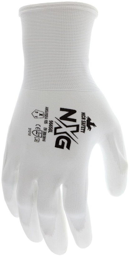 NXG® Work Gloves, 18-Gauge Polyester Shell, Polyurethane Palm Coating