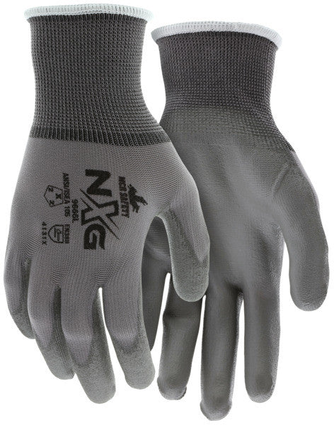 NXG Work Gloves, 13-Gauge Nylon Shell, Polyurethane Palm and Fingertips