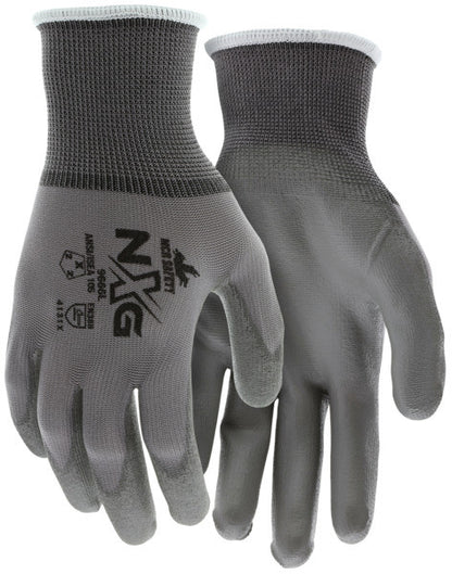 NXG Work Gloves, 13-Gauge Nylon Shell, Polyurethane Palm and Fingertips