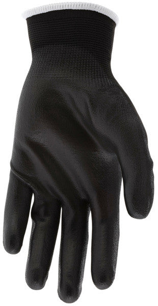 NXG® Work Gloves, 13-Gauge Black Nylon, Polyurethane Palm and Fingertips
