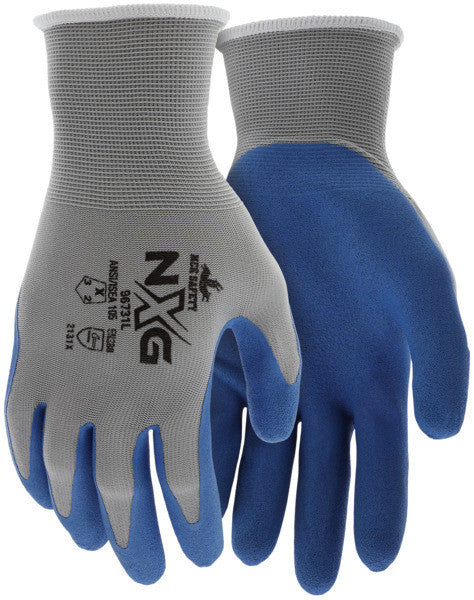 NXG Work Gloves, 13-Gauge Nylon Shell, Foam Latex Palm and Fingertips