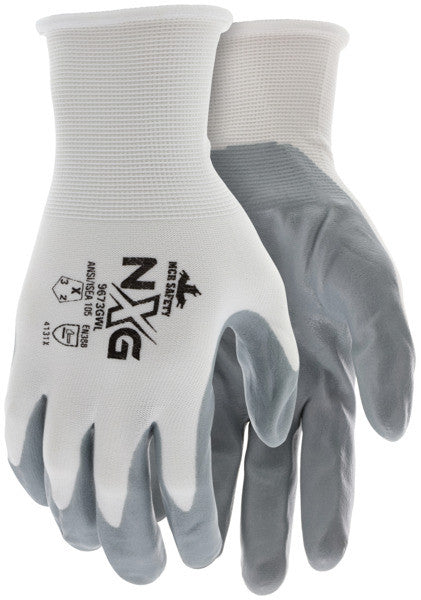 NXG Work Gloves, 13 Gauge Nylon Shell, Nitrile Foam Palm Coat, Knit Wrist