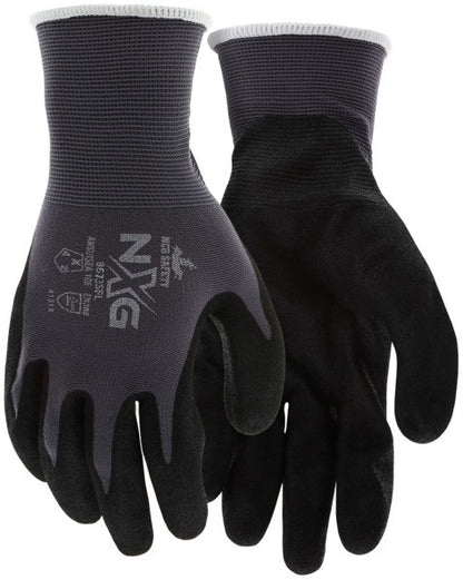 NXG Work Gloves, 13 Gauge Nylon Shell, Sandy Nitrile Foam Coated Palm