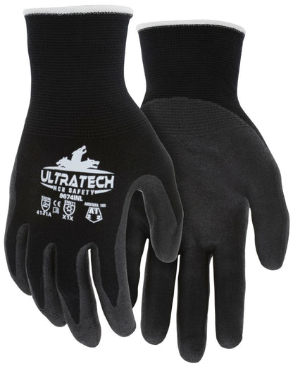 UltraTech Insulated Work Gloves, 15g Nylon/Merino Wool, Micro Foam Nitrile Palm