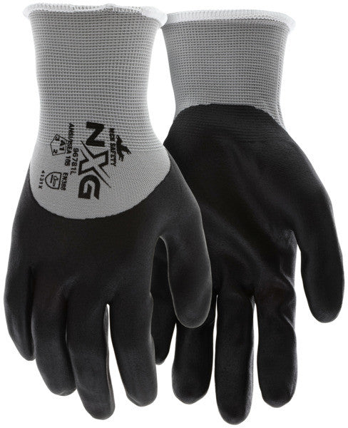 NXG Work Gloves, 13-Gauge Nylon Shell, Foam Nitrile Coated Palm, Knit Wrist