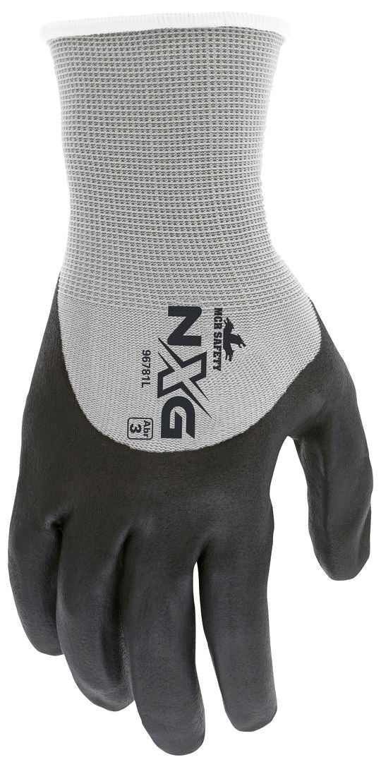 NXG Work Gloves, 13-Gauge Nylon Shell, Foam Nitrile Coated Palm, Knit Wrist
