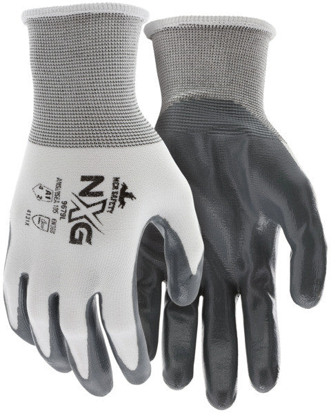 Fingerless String Knit Gloves, PVC Palm Coated, Cotton-Polyester Blend