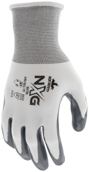 Fingerless String Knit Gloves, PVC Palm Coated, Cotton-Polyester Blend