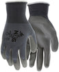 NXG Work Gloves, 13 Gauge Nylon Shell, Gray PU Coated Palm