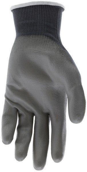 NXG Work Gloves, 13 Gauge Nylon Shell, Gray PU Coated Palm