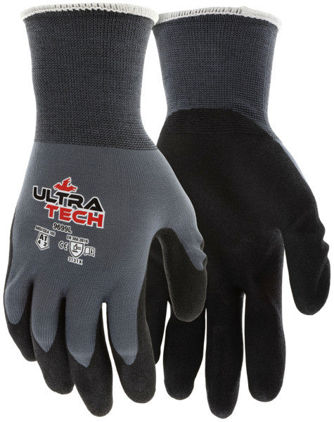 UltraTech Knit Gloves, 15 Gauge Nylon Shell, HPT Palm Coating