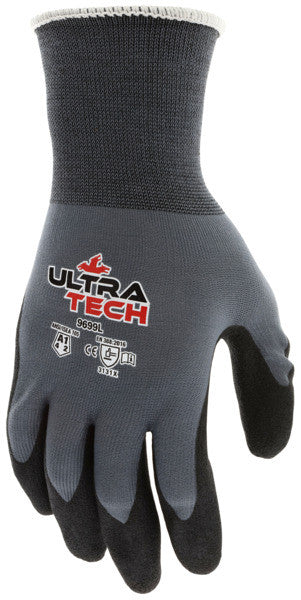 UltraTech Knit Gloves, 15 Gauge Nylon Shell, HPT Palm Coating