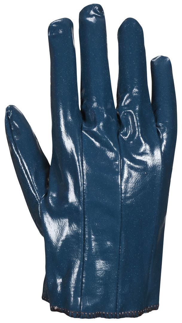 Consolidator Full Nitrile-Coated Work Gloves, Cotton Interlock Liner, Slip-On Cuff