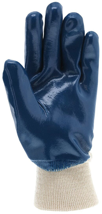 Predator Nitrile Palm Coated Gloves, Jersey Lining, Knit Wrist, A2 Cut