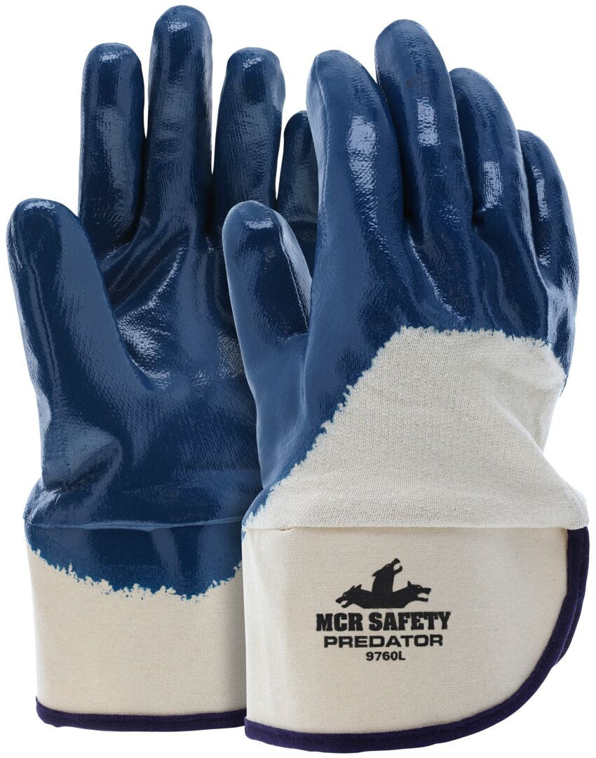 Predator Nitrile Palm Coated Work Gloves, Safety Cuff, Jersey Liner, ActiFresh