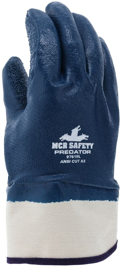 Predator Fully Coated Rough Nitrile Gloves, Safety Cuff, Jersey Lined