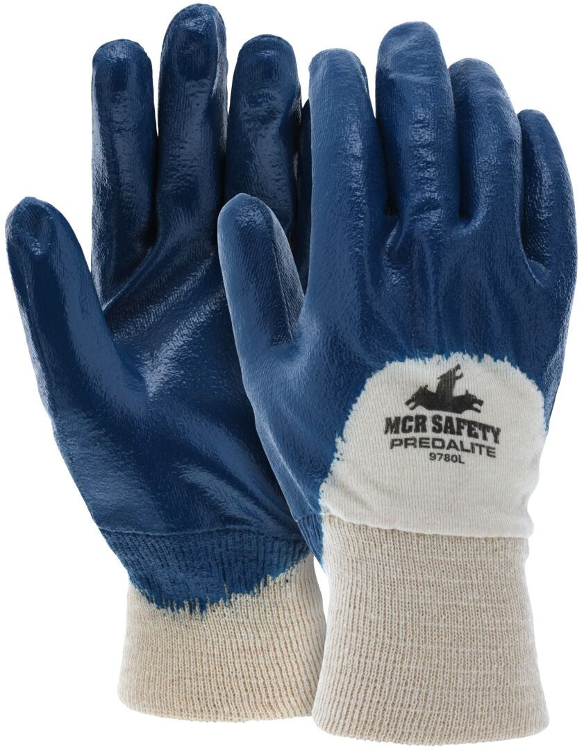Predalite Nitrile-Coated Work Gloves, Knit Wrist, ActiFresh Lining