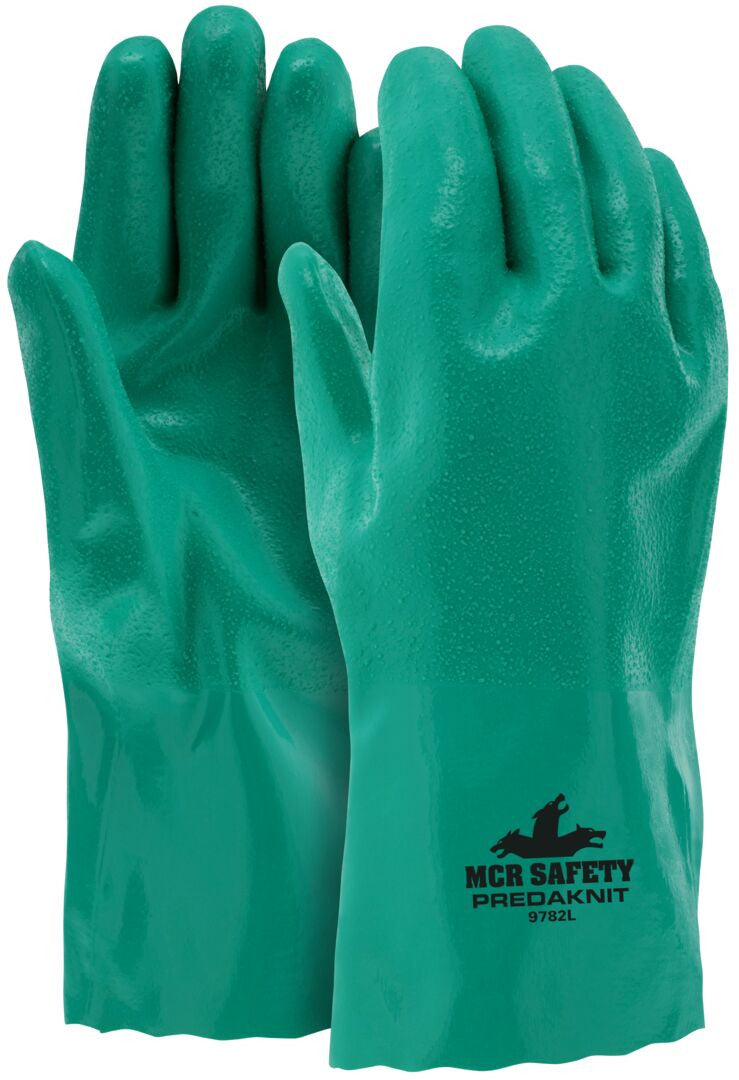 Predaknit Nitrile Coated Work Gloves, Interlock Liner, 12" Gauntlet Cuff