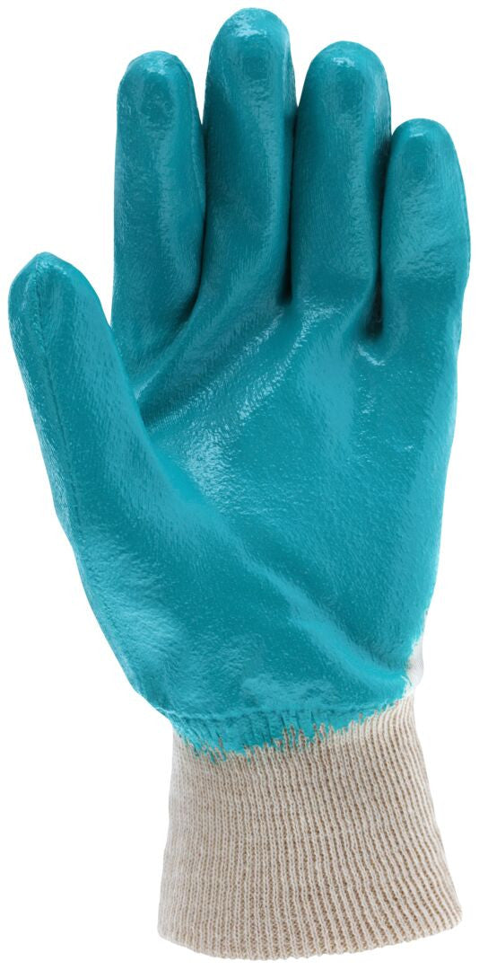 Predatouch Nitrile Palm-Coated Work Gloves, Knit Wrist, Interlock Lining